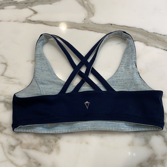 Lululemon Ivivva Navy & Light Blue Reversible Strappy Sports Bra—Great Condition - Picture 3 of 7